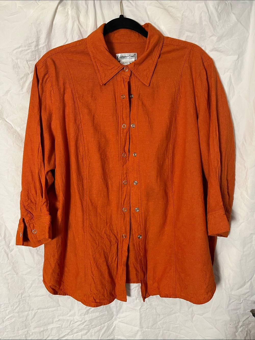 Coldwater Creek Orange Button-Down Shirt